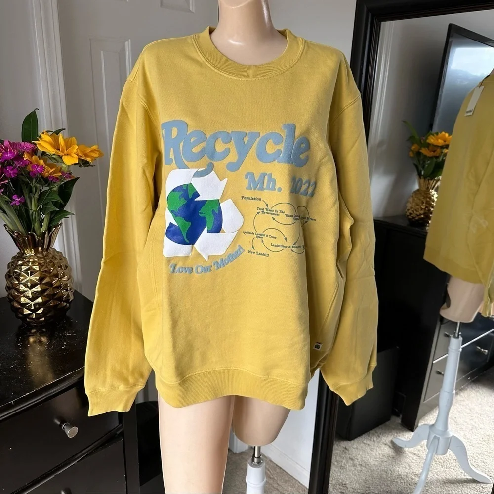 MADHAPPY LIMITED EDITION EARTH DAY RECYCLE ORGANIC FLEECE SWEATSHIRT